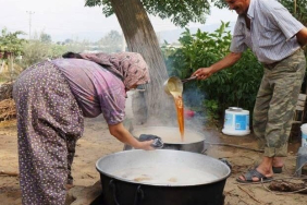 EVLERDE GELENEKSEL PEKMEZ TELAŞI