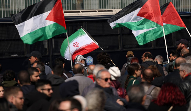 Protest in Athens against the US-Israeli attack on Iran