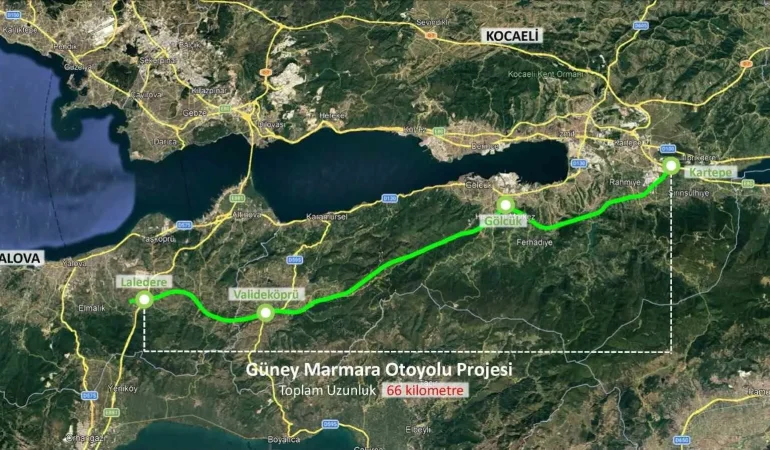 78 kilometrelik Kocaeli-Yalova Otoyolu’nda planlar onaylandı