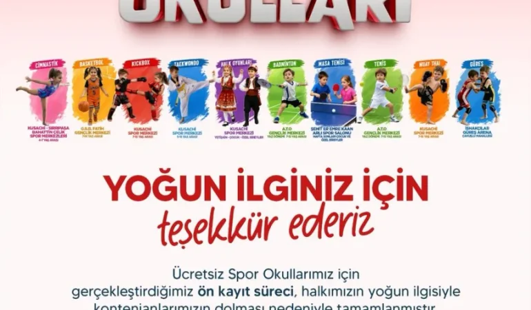 Derince’de “Ücretsiz Spor Okulları”nın kontenjanları doldu